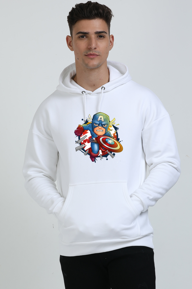 Captain America : Oversized Premium Hooded Sweatshirt