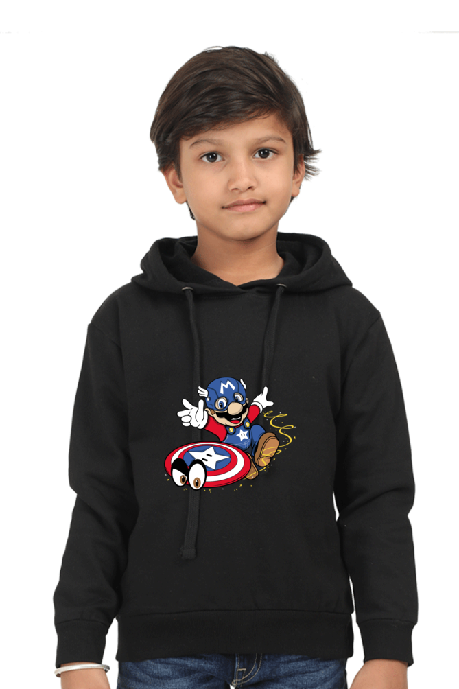 Captain : Mario : Premium 100% Cotton Hooded Sweatshirt