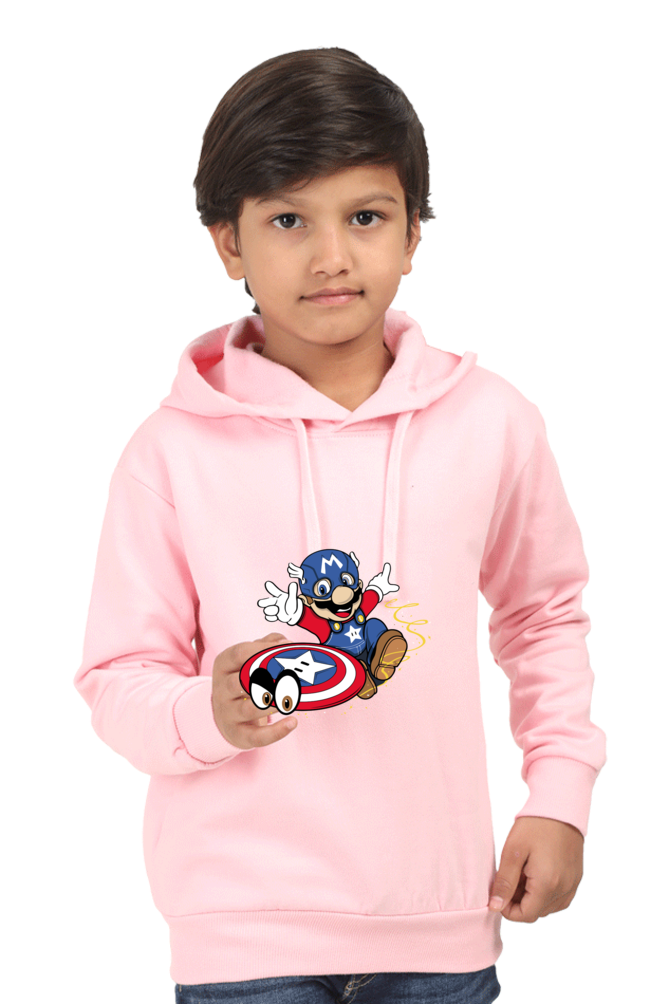 Captain : Mario : Premium 100% Cotton Hooded Sweatshirt