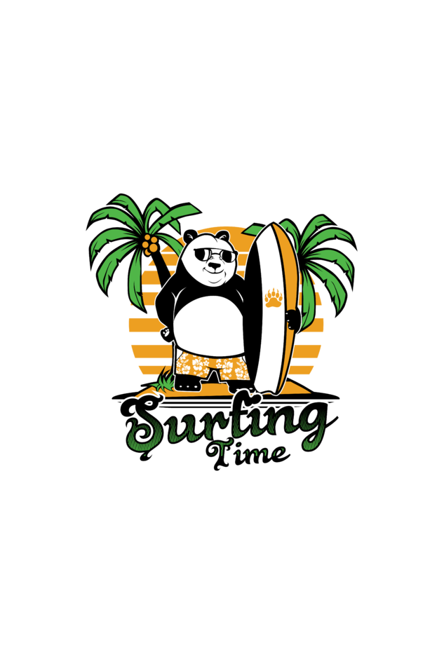 DTF : Surfing Panda : Premium quality cap