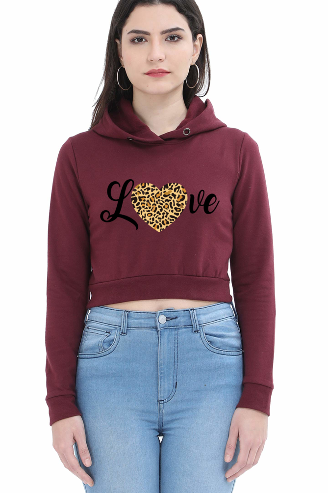 Love : Premium 100% Cotton Crop Hoodie