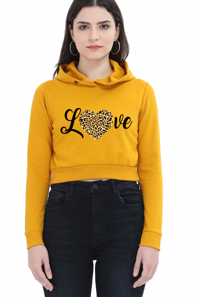 Love : Premium 100% Cotton Crop Hoodie