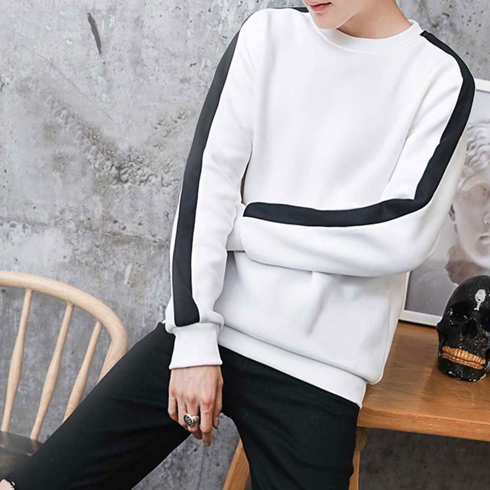 Men's Shoulder Panel Full-Sleeve Crew-Neck T-shirt