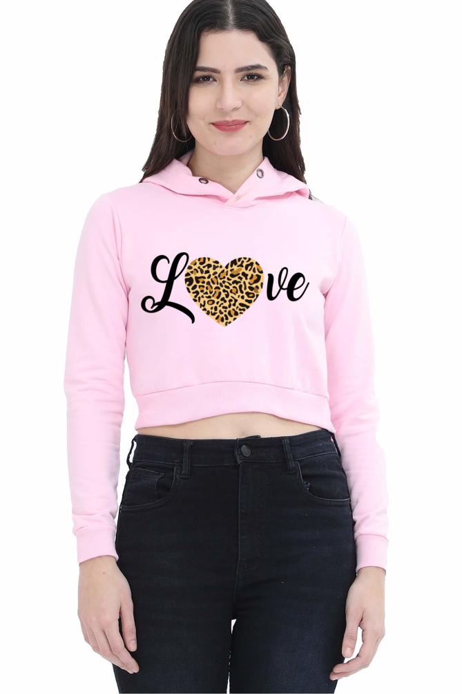 Love : Premium 100% Cotton Crop Hoodie