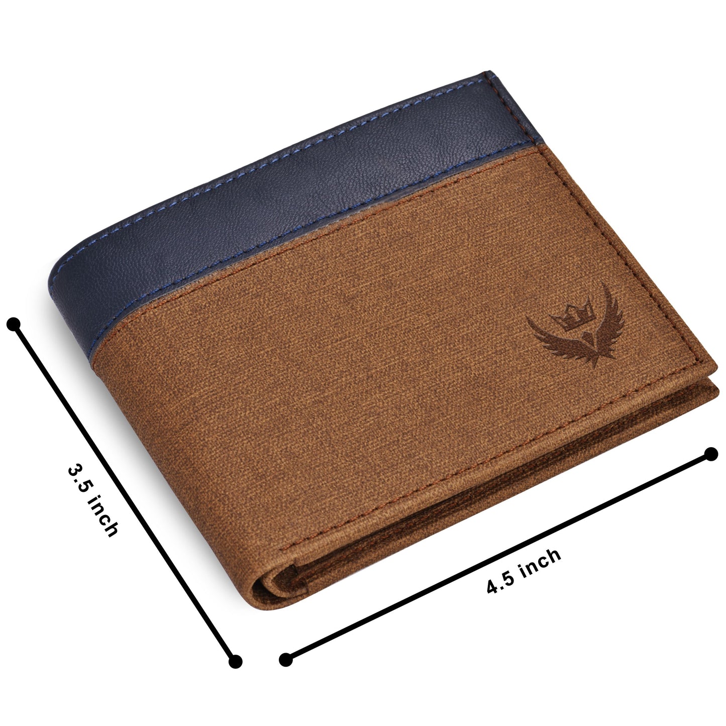 Lorenz Bi-Fold Casual Blue Wallet for Men (Blue,Grey)