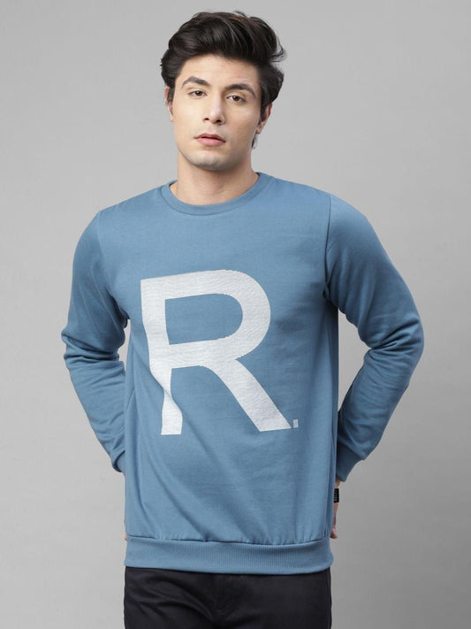 R : Rigo Fleece Printed Full Sleeves Regular Fit Mens Sweatshirt