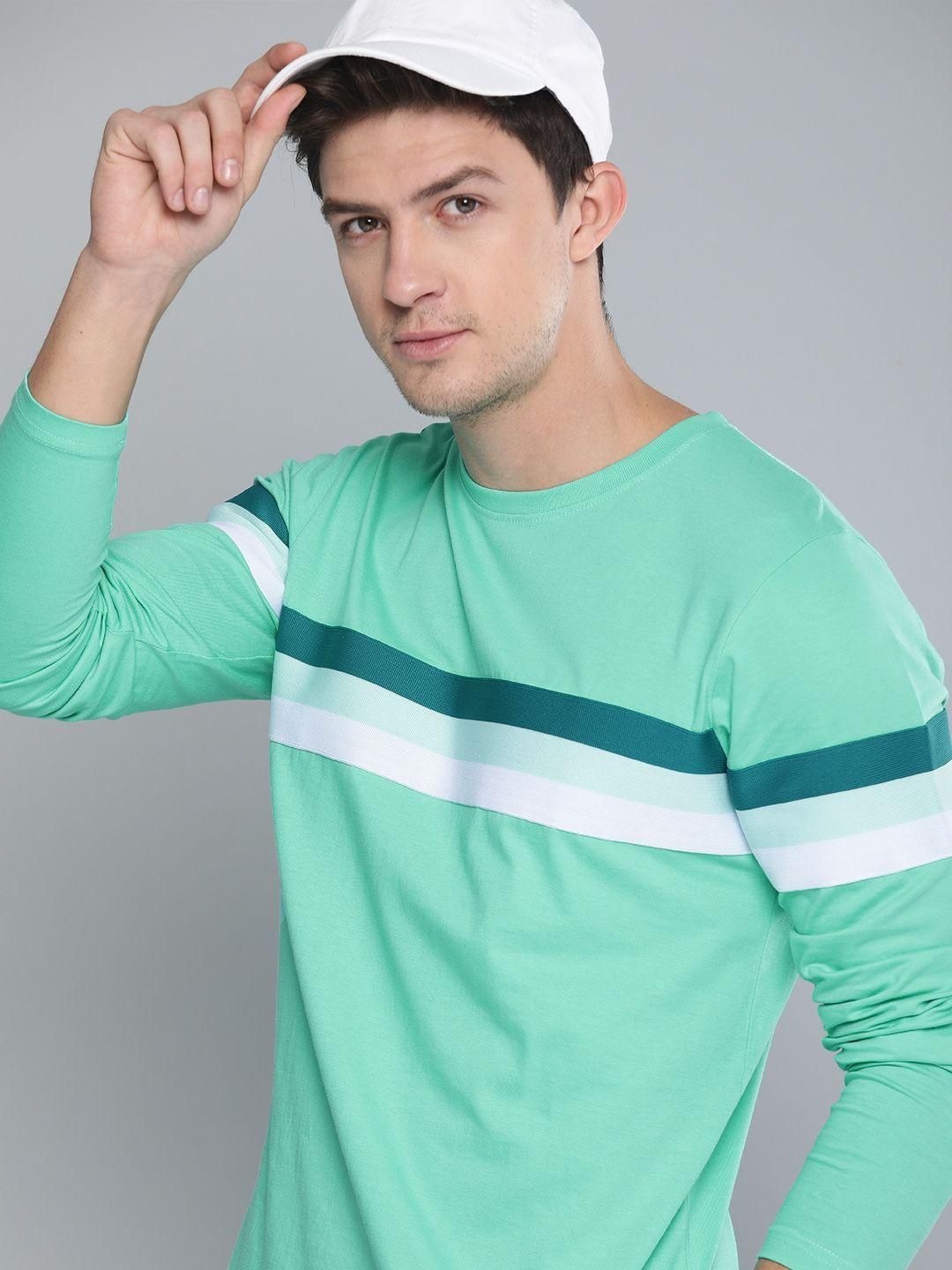 Cotton Color Block Full Sleeves T-Shirt