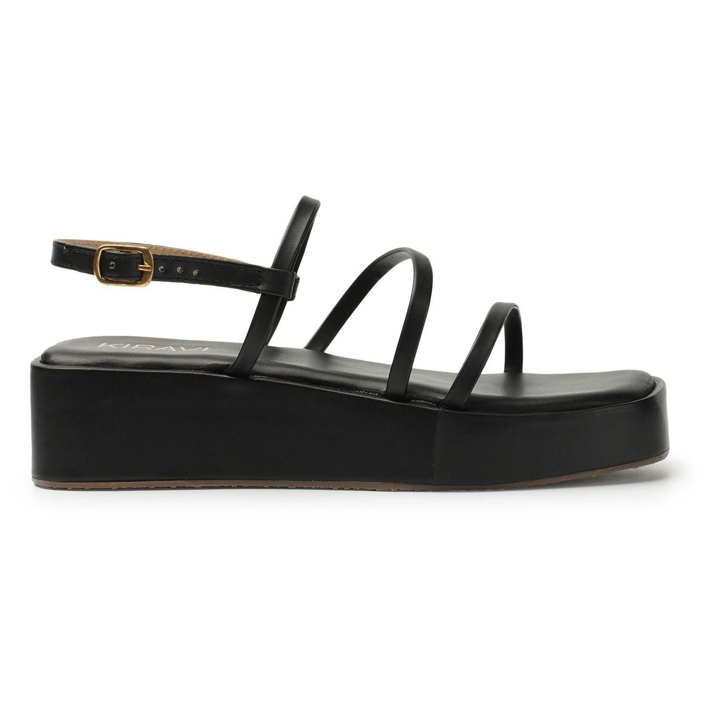 Kiravi Multi Strap Black Wedges