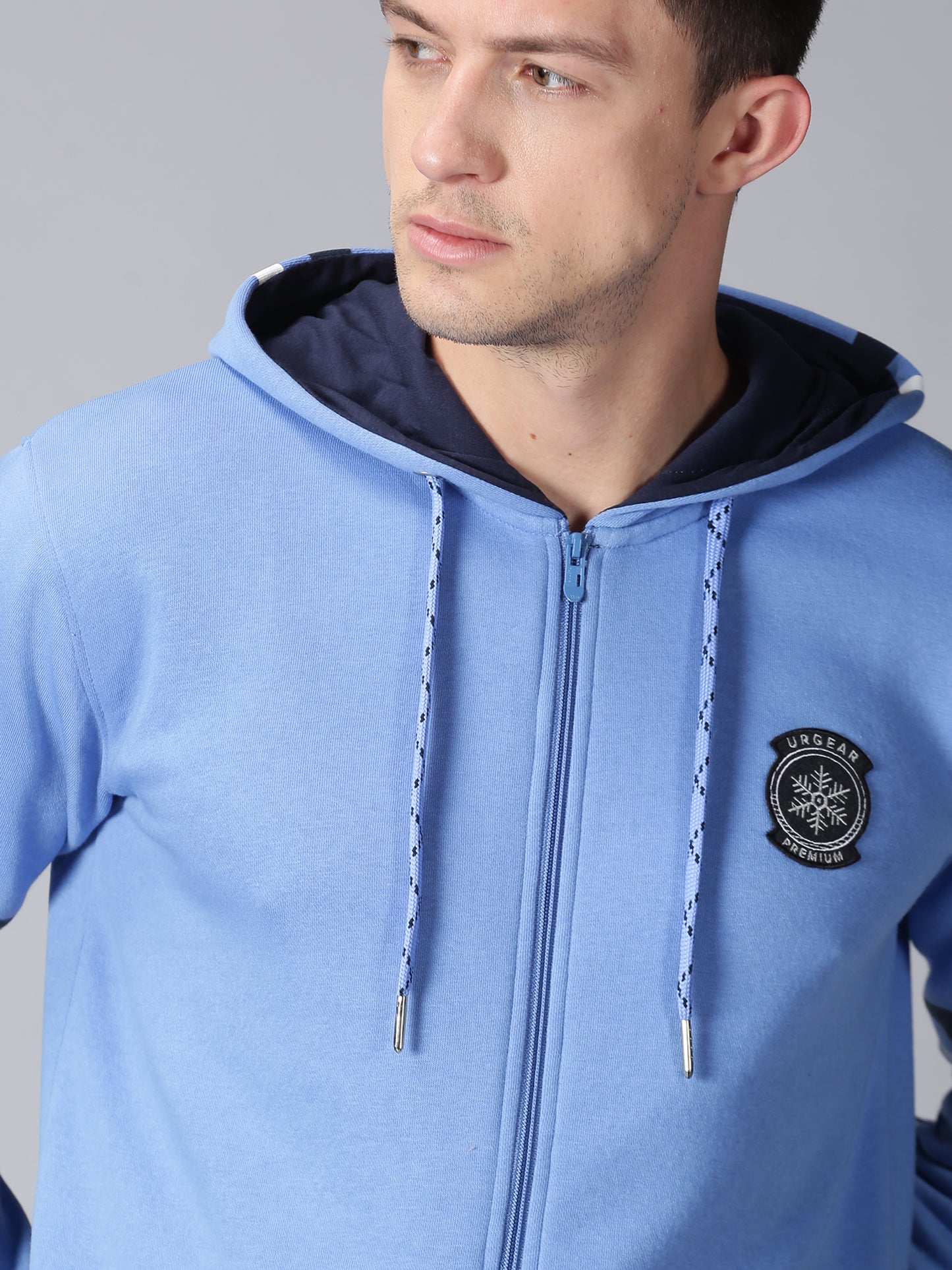 Fleece Color Block Full Sleeves Men's Hoodie