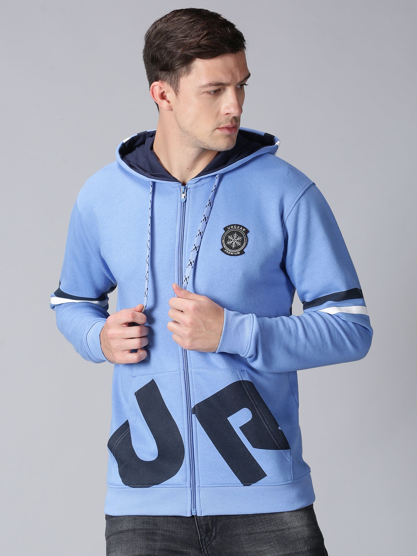 Fleece Color Block Full Sleeves Men's Hoodie