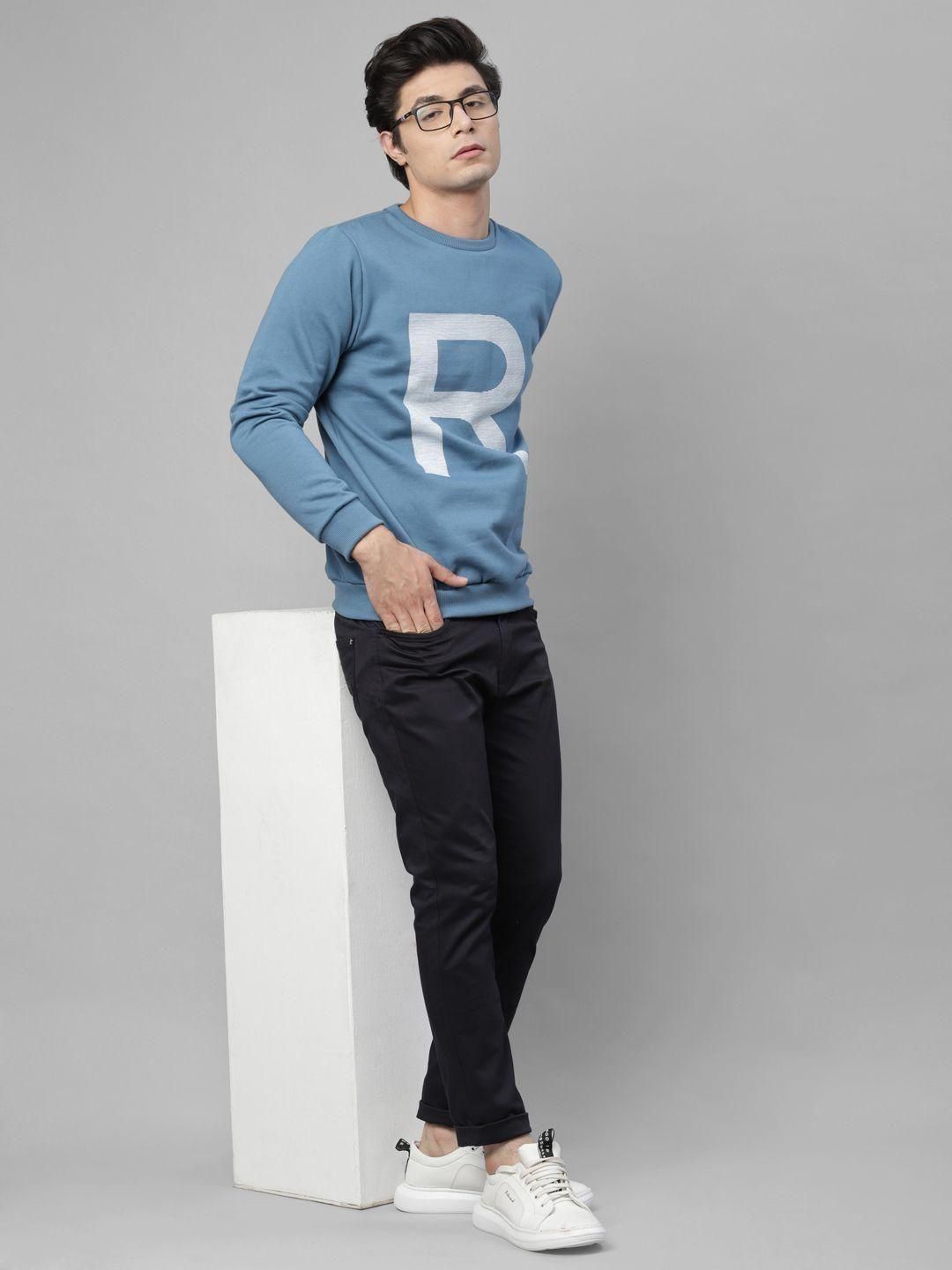 R : Rigo Fleece Printed Full Sleeves Regular Fit Mens Sweatshirt