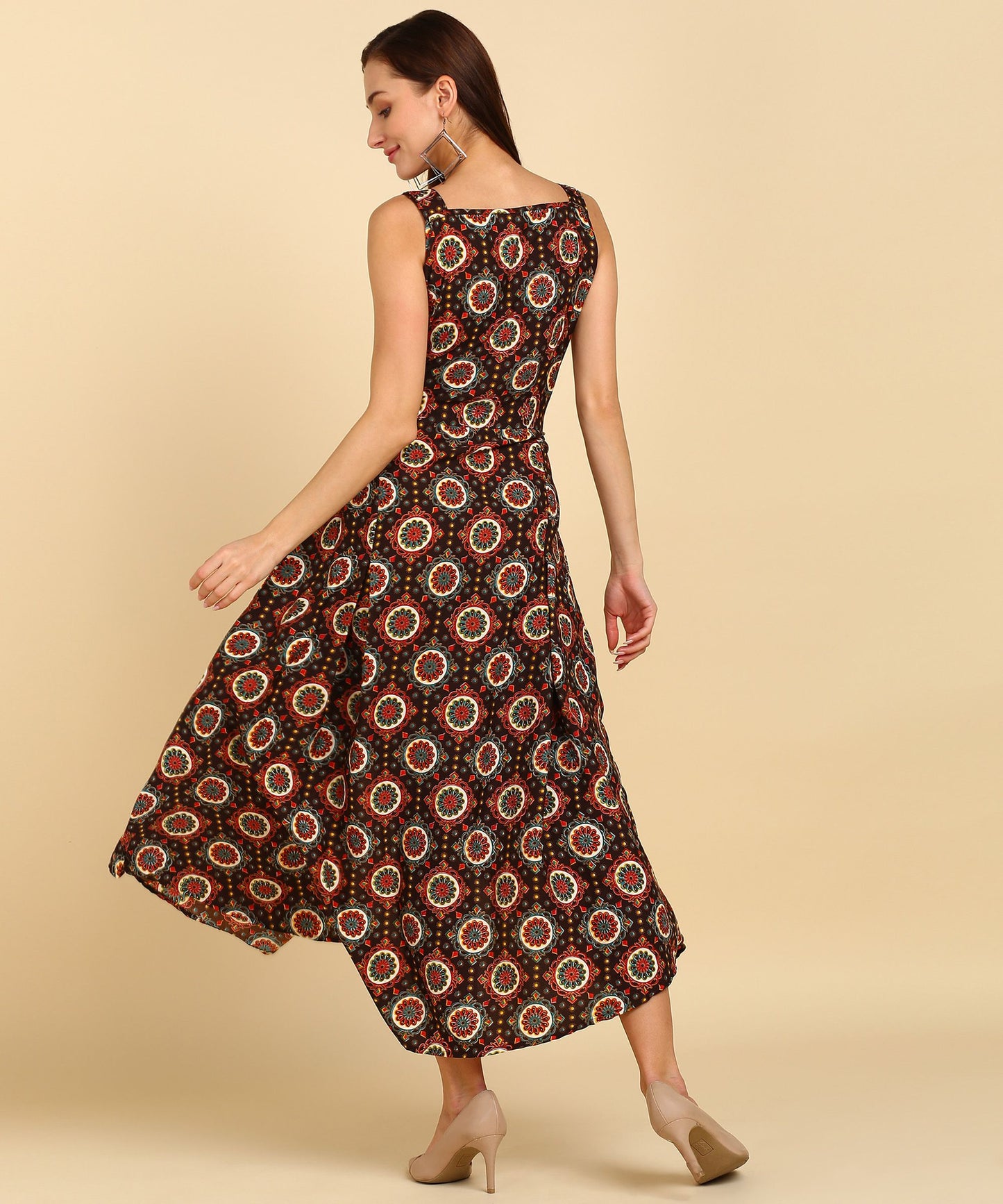 Latest Printed American Crepe Floor Length Kurti