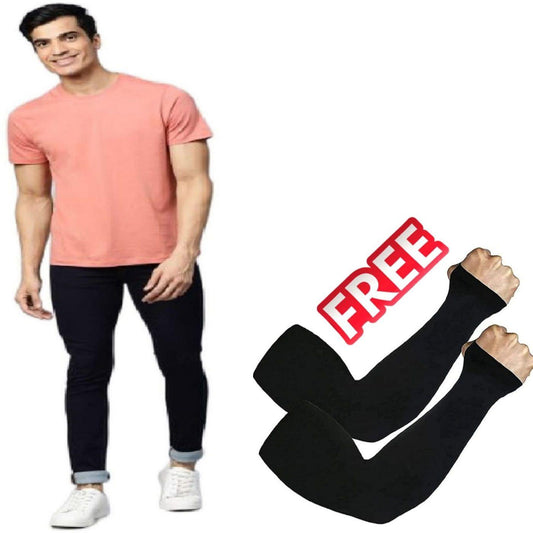 FREEEEEE Fidato Men's Half Sleeves T-shirt With Long Gloves