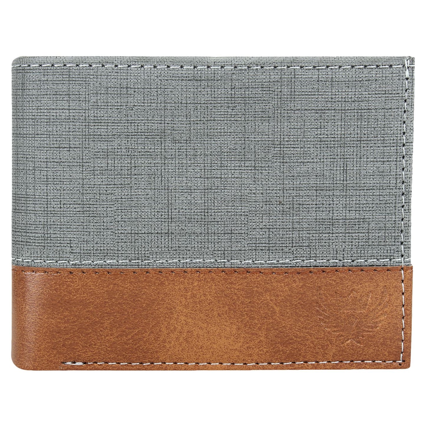 Lorenz Casual Bi-Fold Wallet for Men (Gray,Tan)