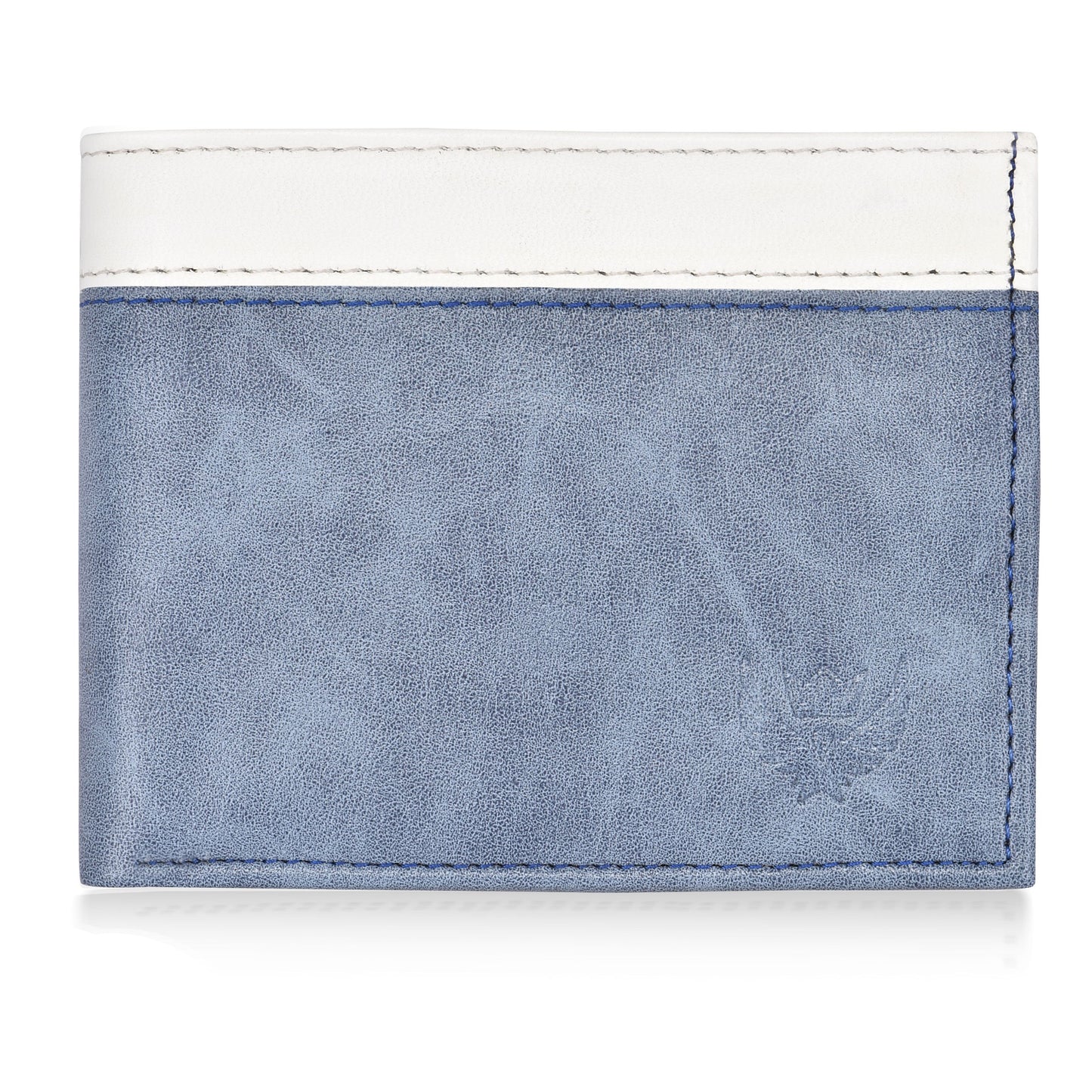 Lorenz Bi-Fold Synthetic Leather Wallet for Men (Blue,White)