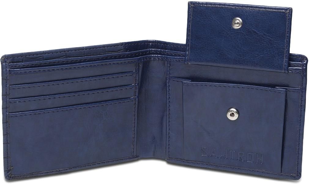 SAMTROH Men Blue Artificial Leather Wallet (5 Card Slots)