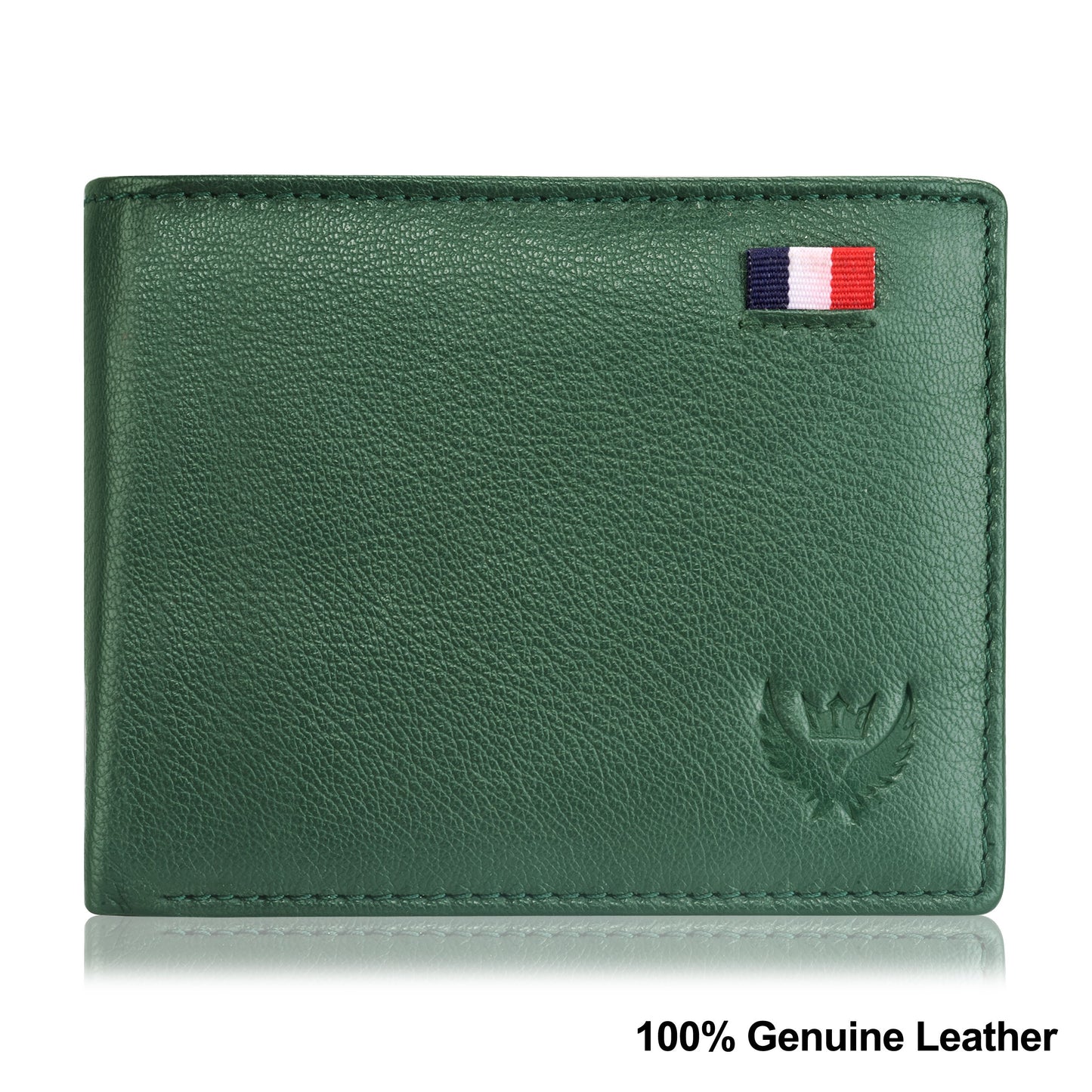 Lorenz India Forest Green Genuine Leather RFID Protected Large Capacity Wallet for Men