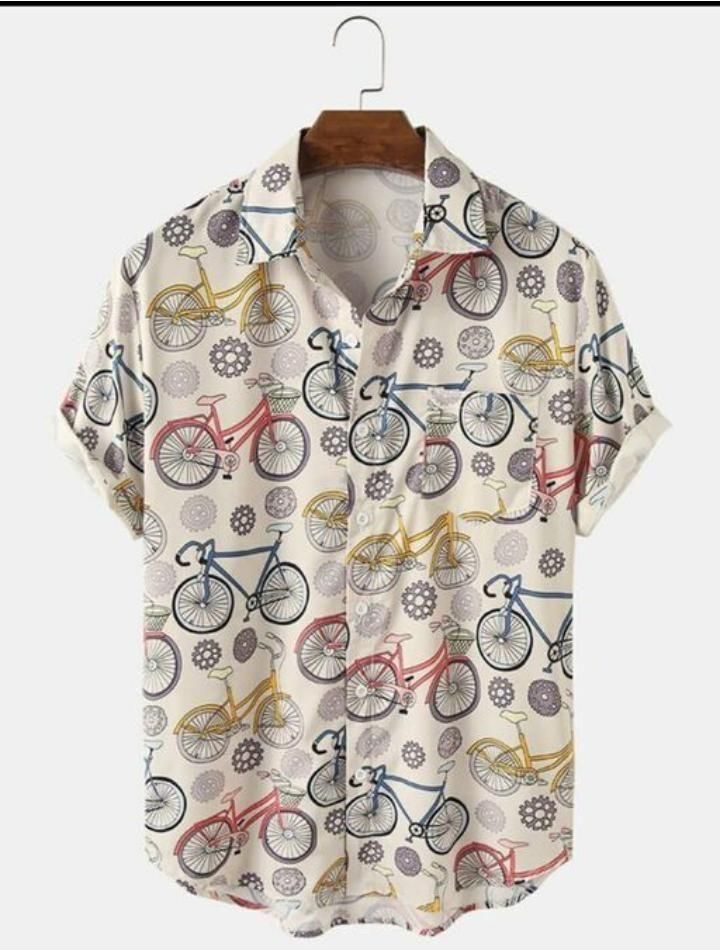 Cotton Printed Half Sleeves Regular Fit Mens Casual Shirt