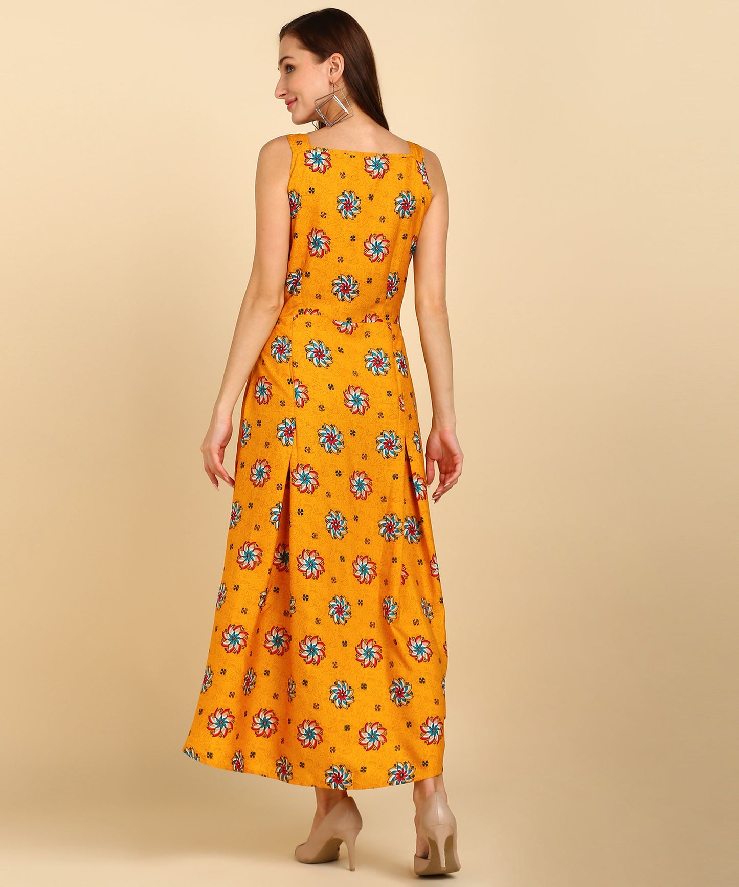 Latest Printed American Crepe Floor Length Kurti