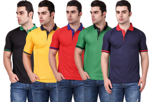 Premium Combo of 5 Men's Polo T-shirt