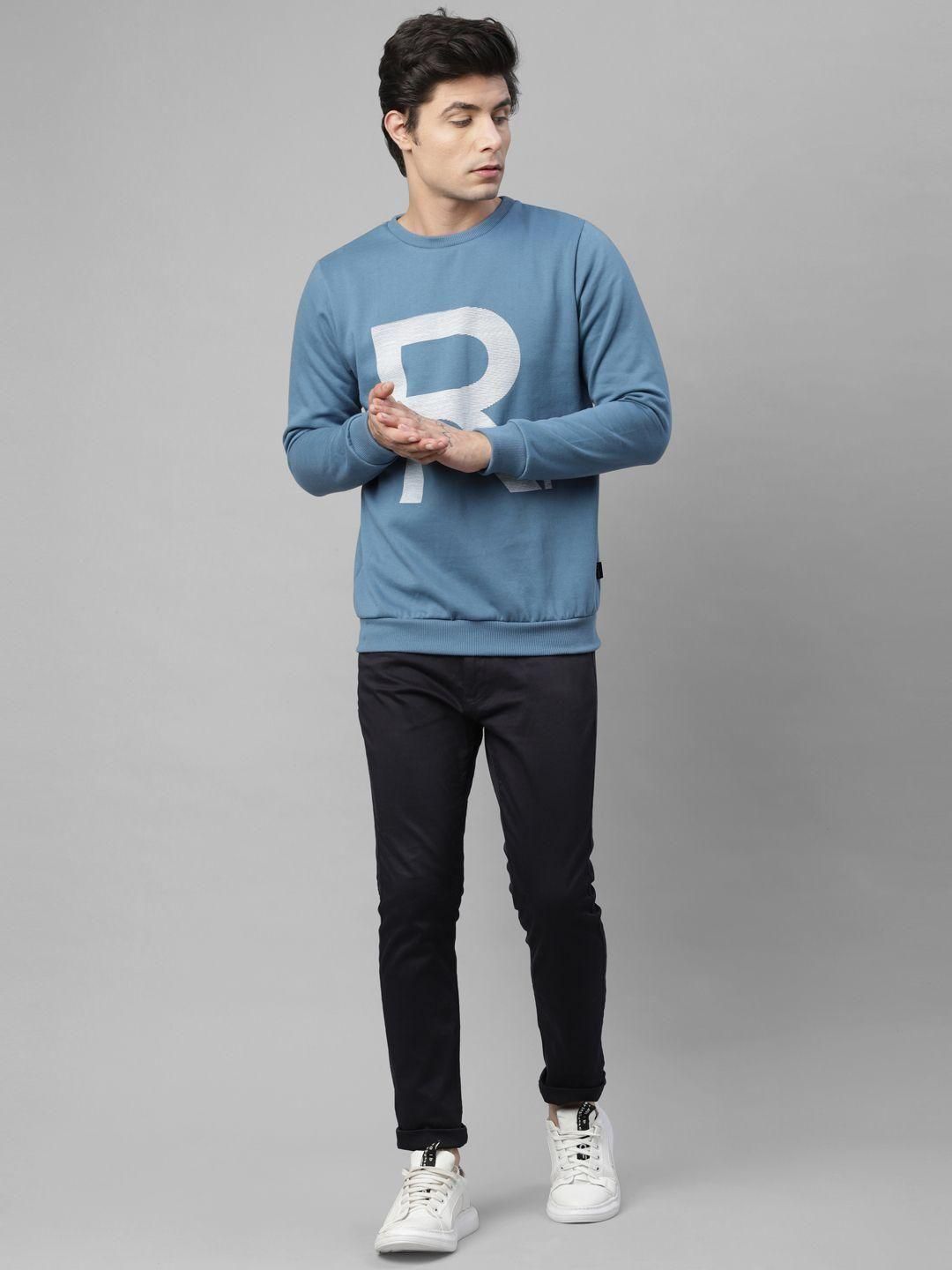 R : Rigo Fleece Printed Full Sleeves Regular Fit Mens Sweatshirt