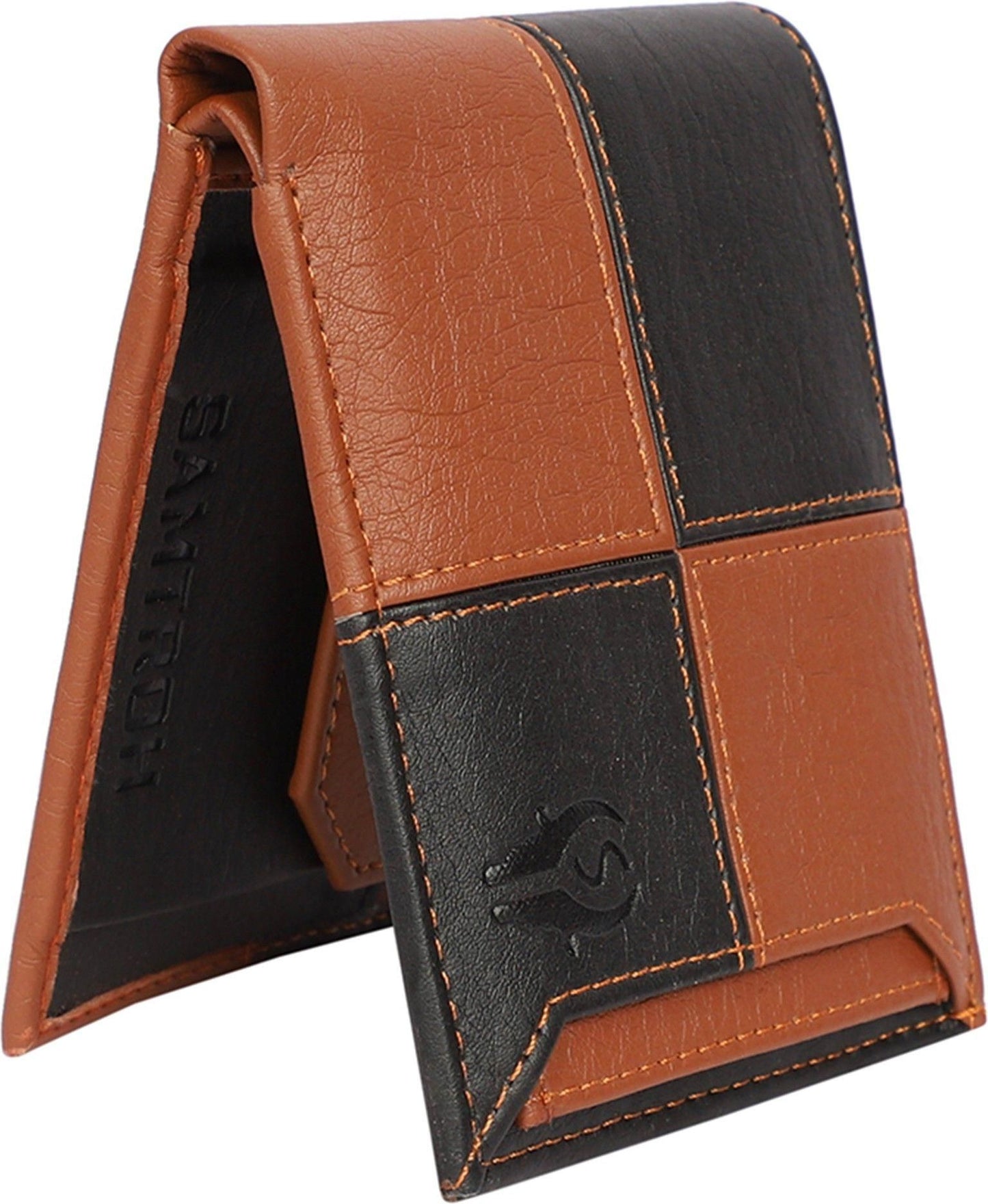 SAMTROH Men Travel, Casual, Trendy, Formal Brown, Black Artificial Leather Wallet (6 Card Slots)