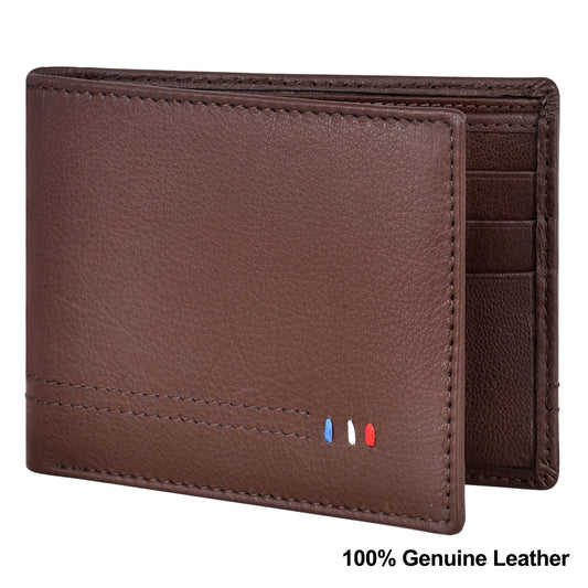 Lorenz Bi-Fold Umber Brown RFID Blocking Leather Wallet for Men