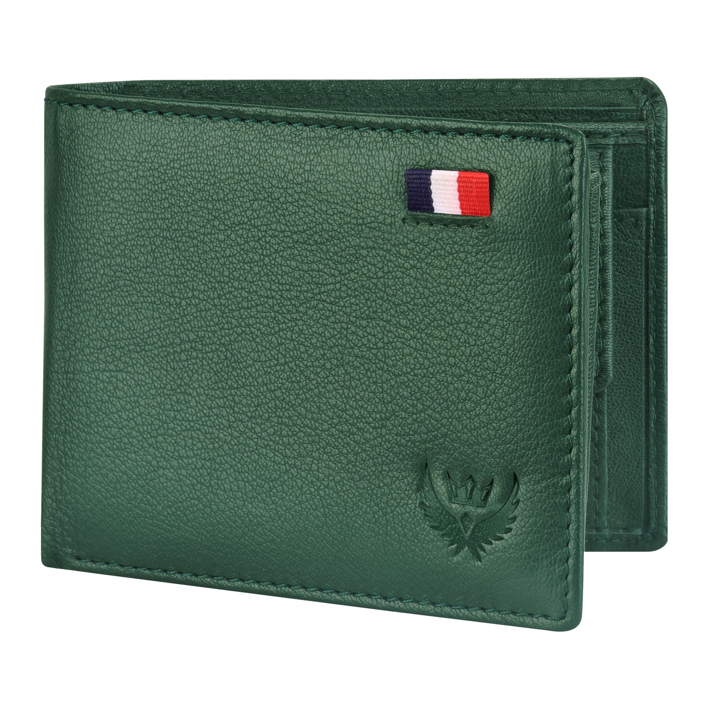 Lorenz India Forest Green Genuine Leather RFID Protected Large Capacity Wallet for Men