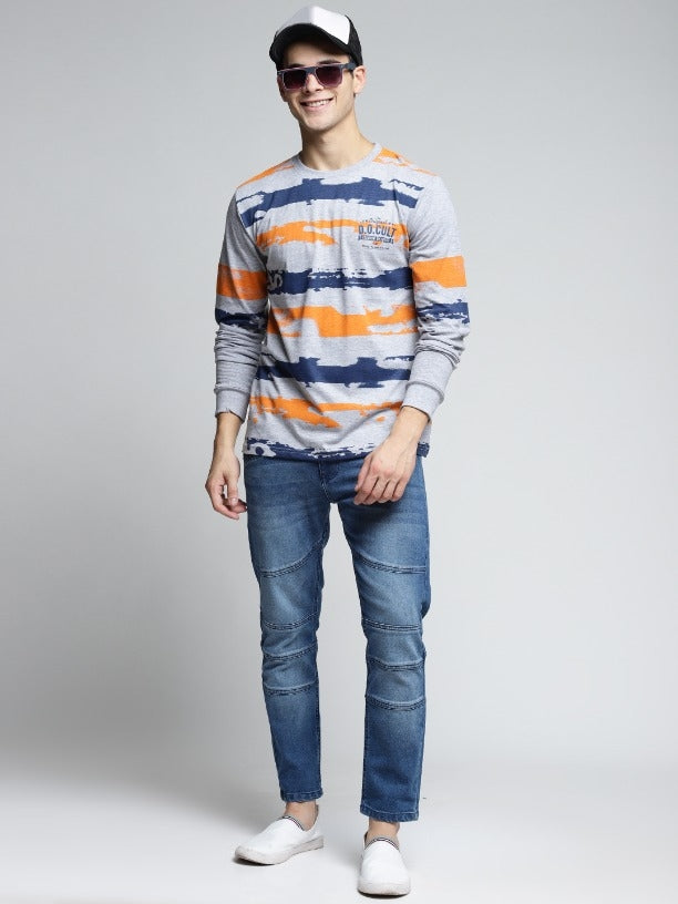 Cotton Color Block Full Sleeves T-Shirt