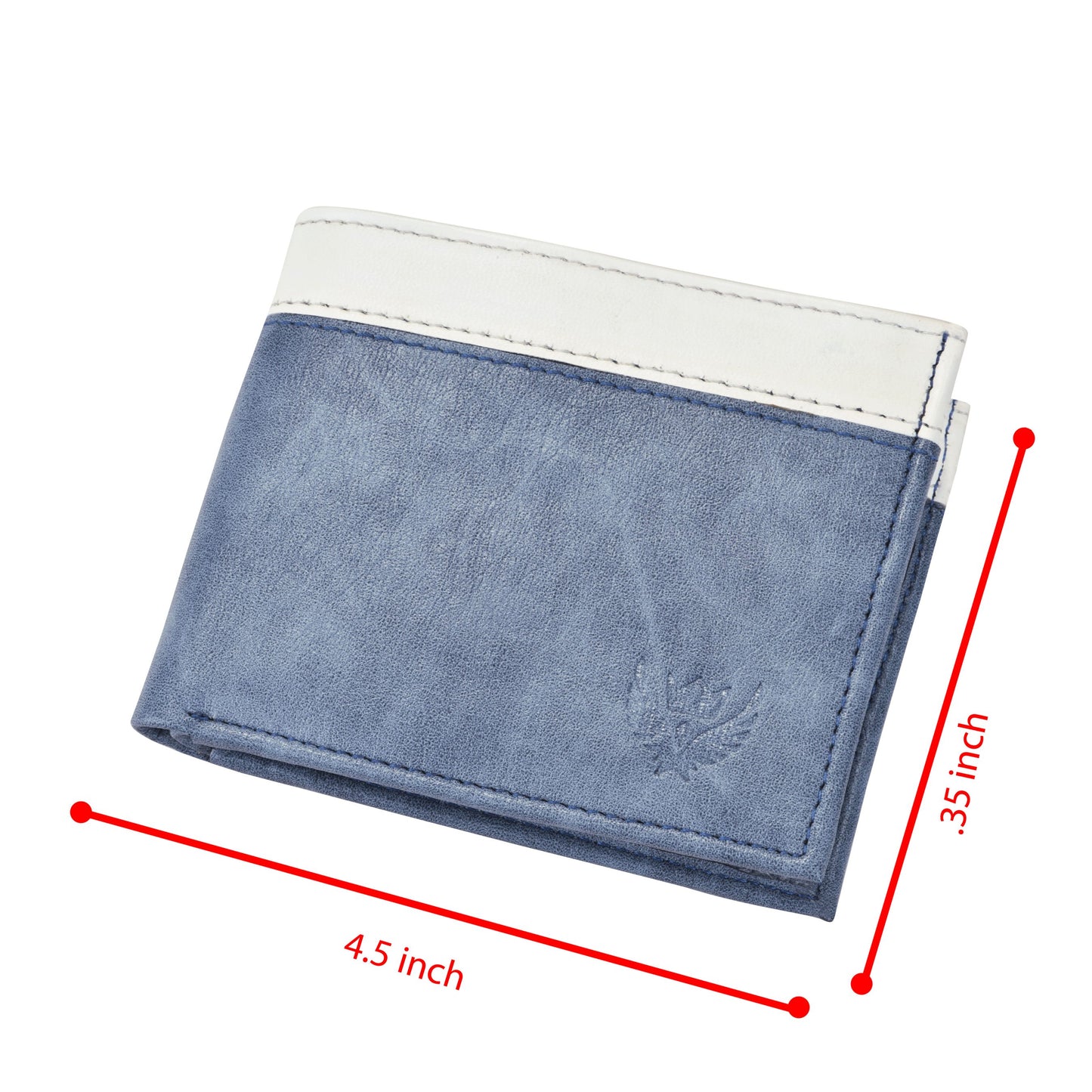 Lorenz Bi-Fold Synthetic Leather Wallet for Men (Blue,White)